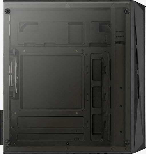 Aerocool CS-107 v2 Gaming Mini-Turm Computergehäuse mit Seitenfenster und RGB-Beleuchtung Schwarz