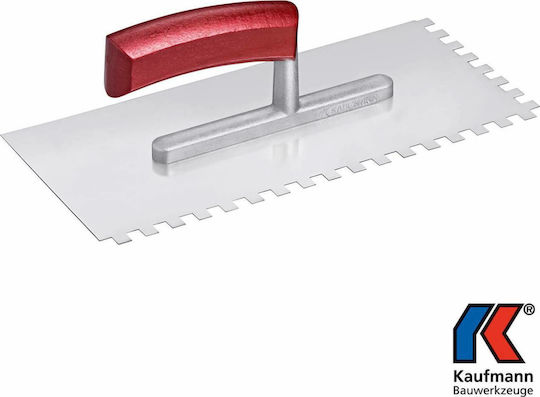 Kaufmann Tile Spatula Metallic Serrated 280x130mm with Wooden Handle Tooth 12x12mm 17.06.12