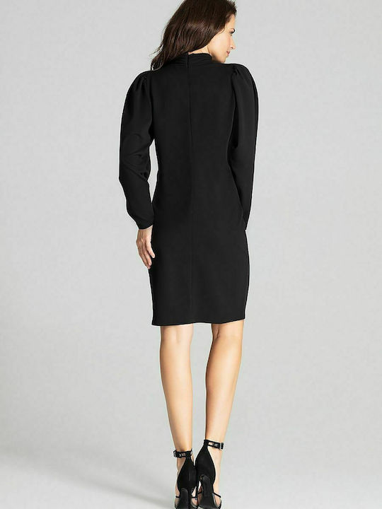 Lenitif L064 Mini Dress Turtleneck Black