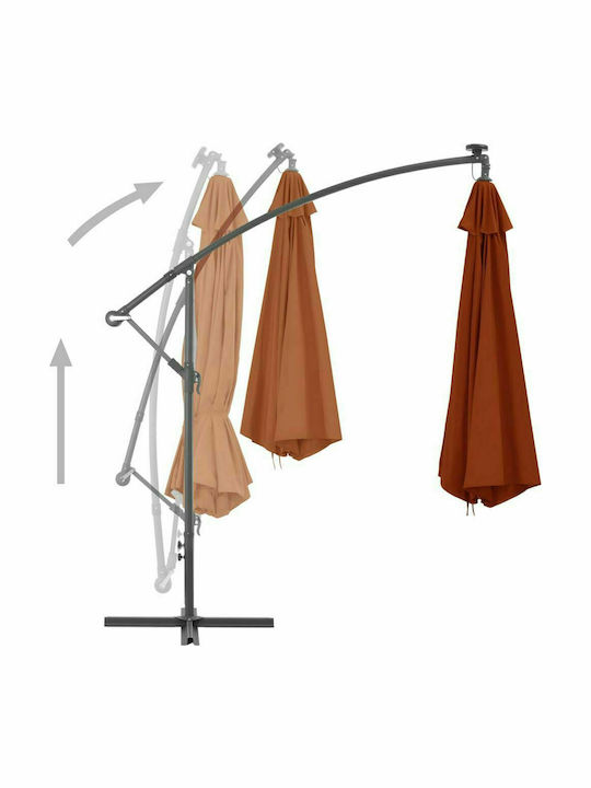 Umbrelă Suspendată Rotundă Metalică Teracotă Φ3.5m