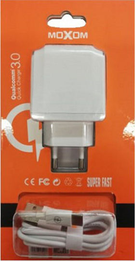 Moxom Charger with 2 USB-A Ports and Cable Lightning Whites (KH-70Y )