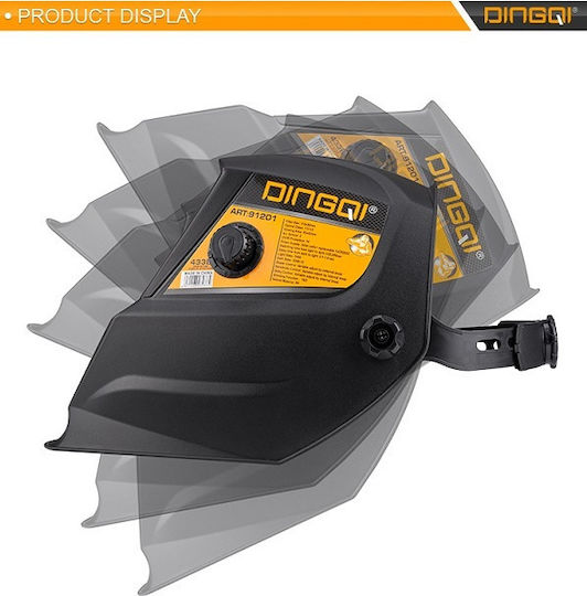 Dingqi Dingqi Μάσκα Ηλεκτροκόλλησης Οπτικού Πεδίου 93x43mm Μαύρη