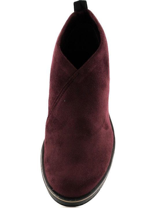 Dizi 370 Suede Women's Ankle Boots Platform Burgundy