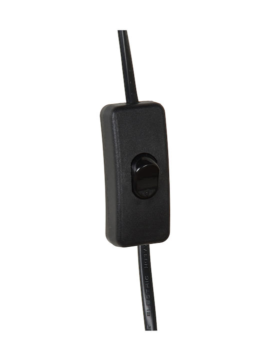 Lucide Lightning Sebo Vintage Lamp Wall Socket with Socket E27 and Switch Black 12x12cm