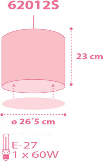 Ango Sweet Dreams Einfaches Licht Kinderdeckenleuchte Deckenleuchte 60W mit Fassung E27 Pink 26x25cm
