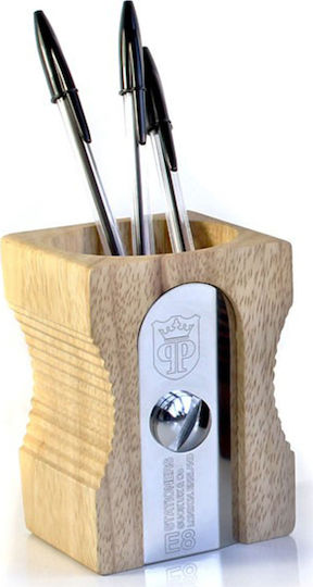 Wooden Pencil Holder Pencilpot 1 in Brown Color 1pcs 12x8.5x8.5cm
