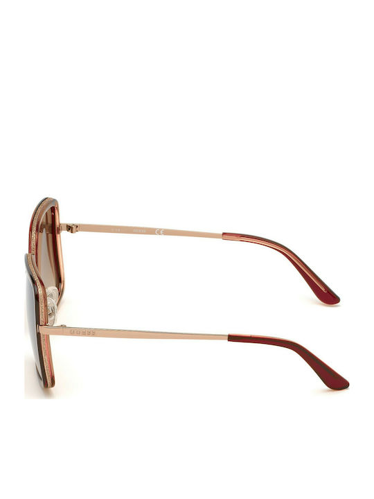 Guess Women's Sunglasses with Burgundy Frame and Brown Gradient Lens GU7602 74G