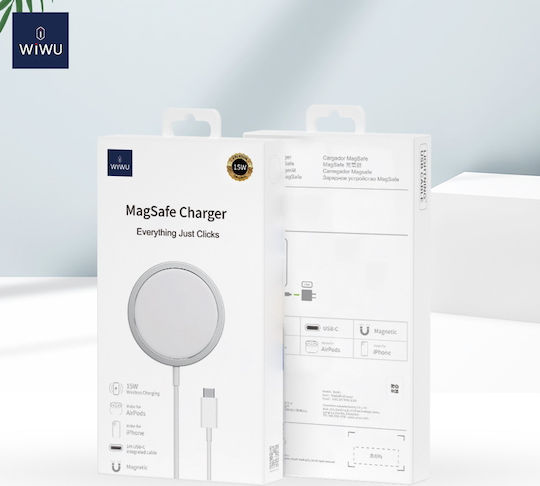 Wiwu Încărcător Magsafe 15W Albς (M5)