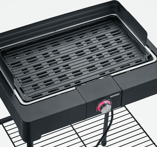 Severin Floor-standing Electric Grill Grate 2200W with Adjustable Thermostat 44.5x26cm