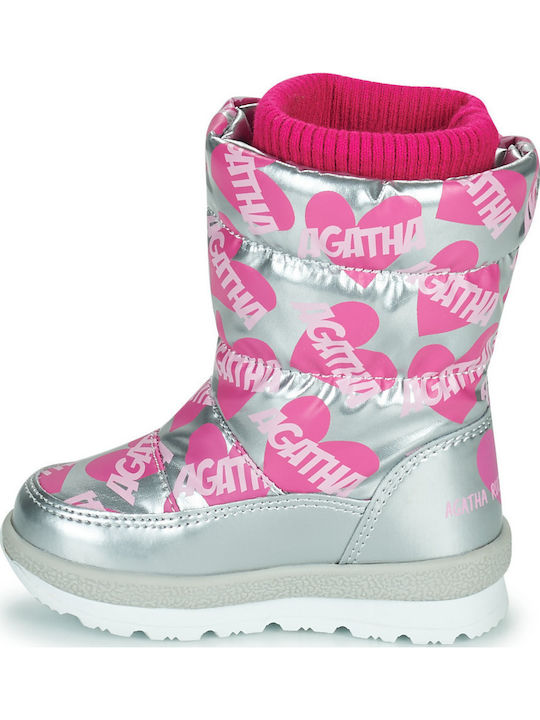 Anatomical Kids Snow Boots with Zipper Silver