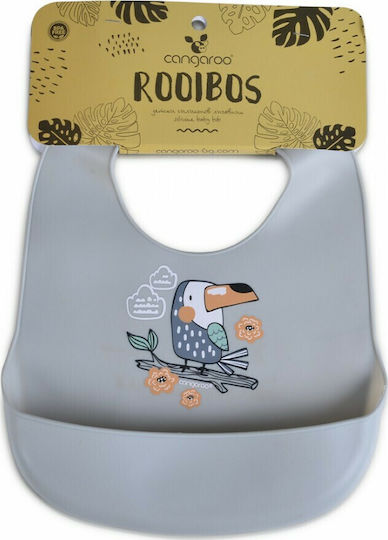Cangaroo Rooibos Waterproof Bib Silicone with Button & Pocket Gray for 4 m+ 108727