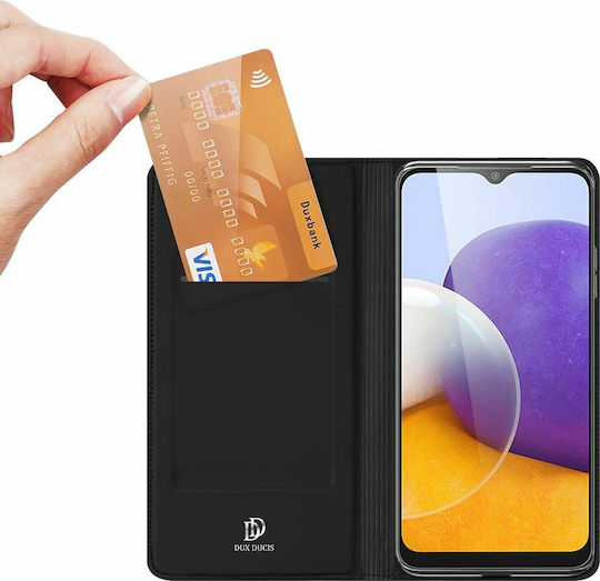 Dux Ducis Skin Pro Buchen Sie Synthetisches Leder Schwarz (Galaxy A22 4G)