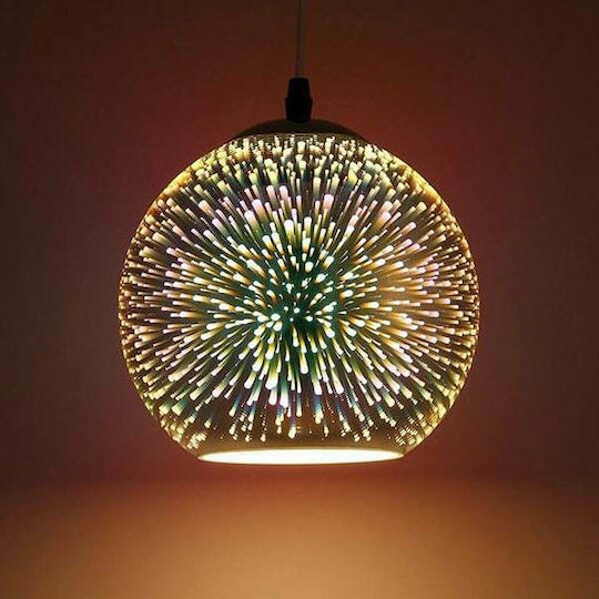 GloboStar Saturn Κρεμαστό Φωτιστικό Χρυσό με Ντουί E27 25x22εκ.