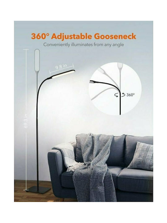 TaoTronics LED Floor Lamp H176xW24.9cm. 450lm Black