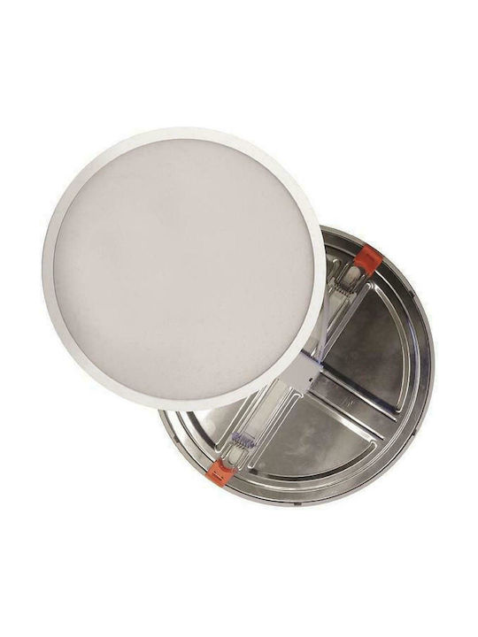 Eurolamp Round Recessed LED Panel 20W with Cool White Light 6500K