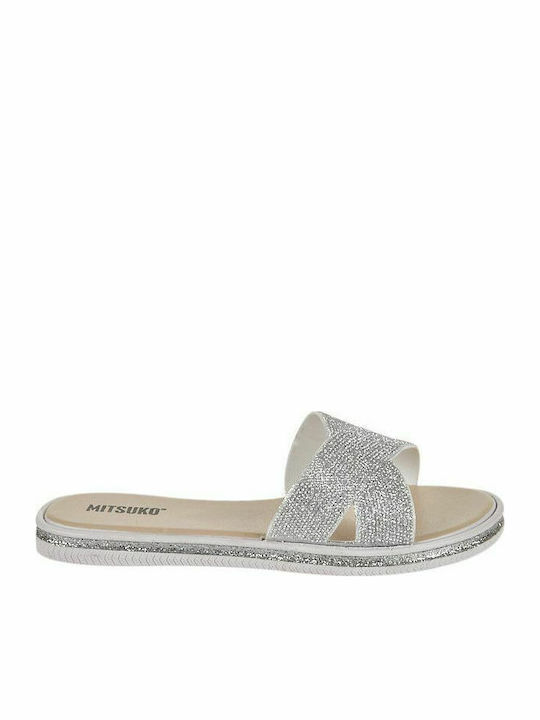 Mitsuko Frauen Flip Flops in Silber Farbe