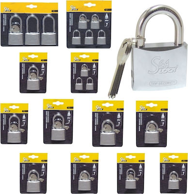 Lalizas SeaLock Steel Padlock Lengthened with Key 30mm 3pcs