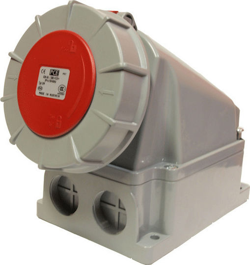PCElectric Weibliche Industriesteckdose Wandsteckdose weiblich 4P 63A 400V IP66 134-6