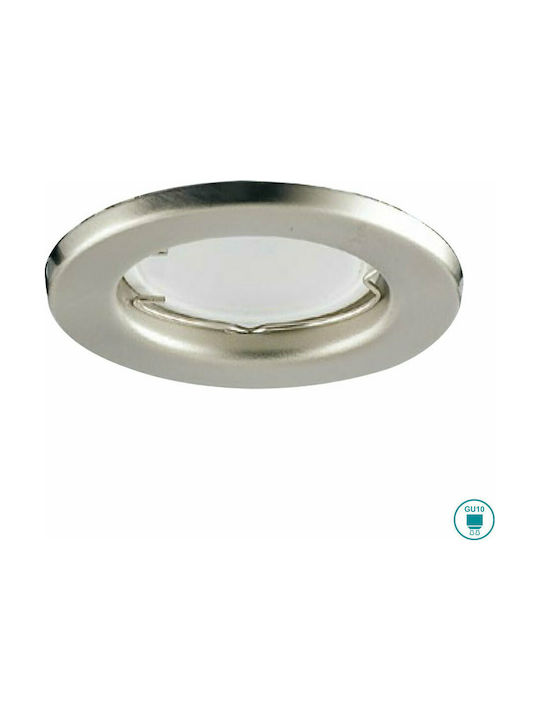 Fan Europe Matrix Ledf3 Round Metallic Recessed Ceiling Spot with GU10 Bulb Base Silver 10.5x10.5cm 3pcs