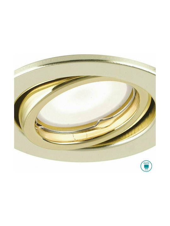 Fan Europe Matrix-LEDM1 ORO Rund Metallisch Einbau Spot mit Fassung GU10 Gold 10.5x10.5cm. 1Stück