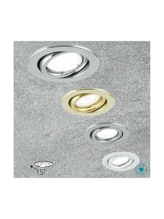 Fan Europe Matrix-LEDM1 BCO Rund Metallisch Einbau Spot mit Fassung GU10 Weiß 10.5x10.5cm. 1Stück