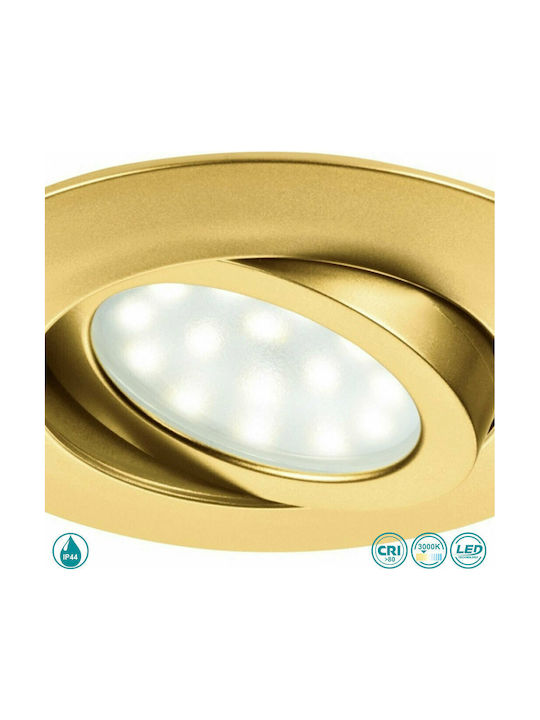 Fan Europe Zenit-5w Round Metallic Ceiling Spot with Built-in LED and Warm White Light Gold 2.5x2.5cm