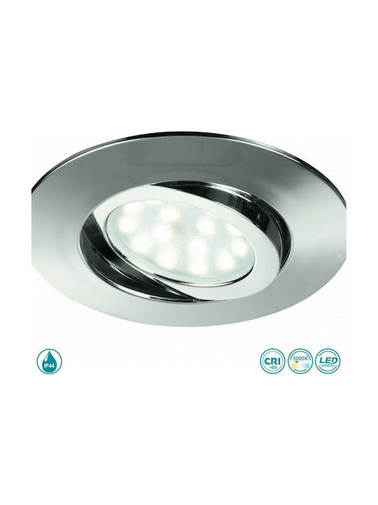 Fan Europe Zenit-5W CR Round Metallic Recessed Spot with Integrated LED and Warm White Light Silver 2.5x2.5cm. 1pcs