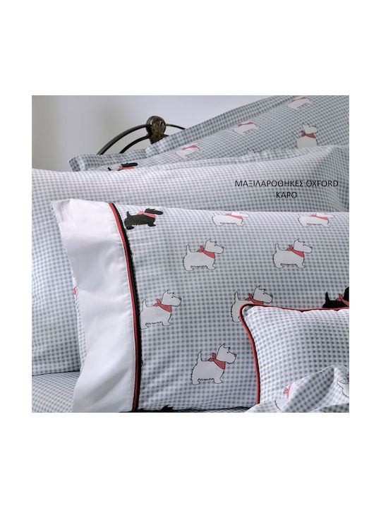 Down Town Home 767 Pillowcase Set Oxford Gray 52x75cm.