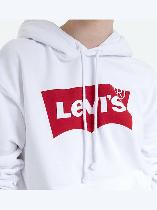 Graphic Standard Long Women's Sweatshirt Hooded White