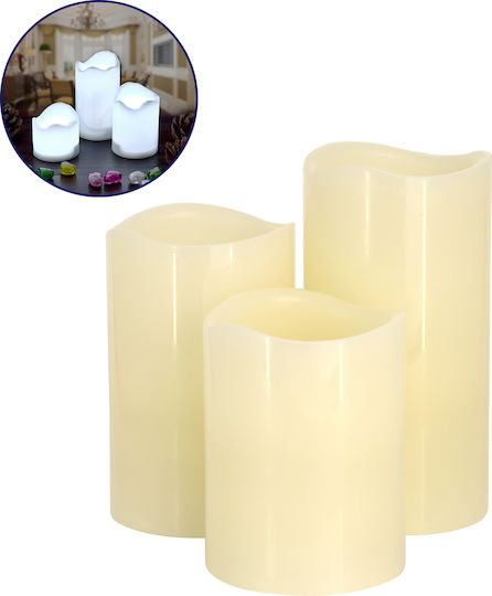 GloboStar Dekorative Tischlampe LED Kaltweiß Wachs-Politur 3 Stück GloboStar Dekorative Tischlampe LED Kaltweiß Wachs-Politur 3 Stück