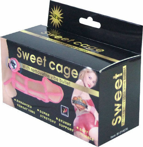 Baile Sweet Cage Sleeve Cock Ring Προέκταση Πέους με Δόνηση Ροζ 11cm