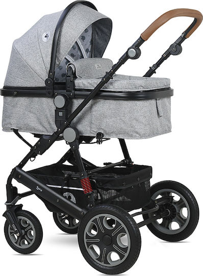 Lorelli Lora Luxe Verstellbar 2 in 1 Baby Kinderwagen Geeignet für Neugeborene Cool Grey Elephants 12.40kg