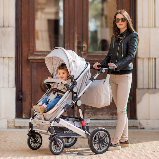 Lorelli Lora Luxe Verstellbar 2 in 1 Baby Kinderwagen Geeignet für Neugeborene Cool Grey Elephants 12.40kg