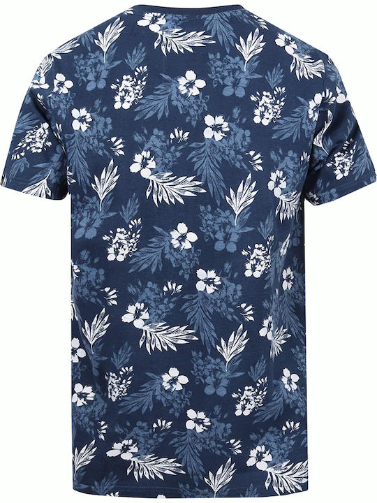 Tokyo Laundry Thorsby Thorsby Thorsby Tricou din bumbac cu imprimeu floral tropical 1C13056 - Albastru marin