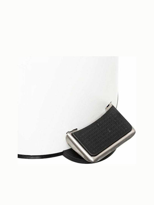 Metallic Bathroom Bin 3lt White