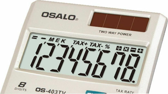 Osalo OS-403TV Taschenrechner Buchhaltung Herrenuhren 8 Ziffern in Weiß Farbe 1Stück