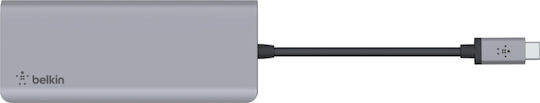 Belkin Connect 7-in-1 USB-C Stație de andocare cu HDMI 4K PD Gri