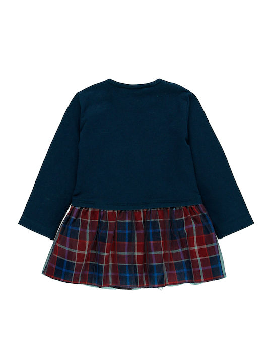 Boboli Kids Dress Tulle Long Sleeve Blue