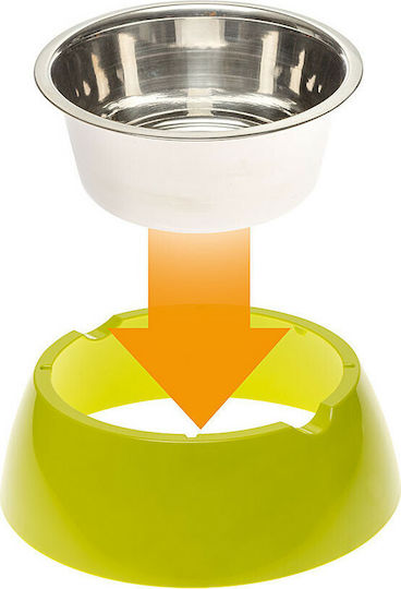 Ferplast Jolie Stainless Steel Bowl Food & Water for Dog & Cat 1.2lt 23.3cm in Green Color