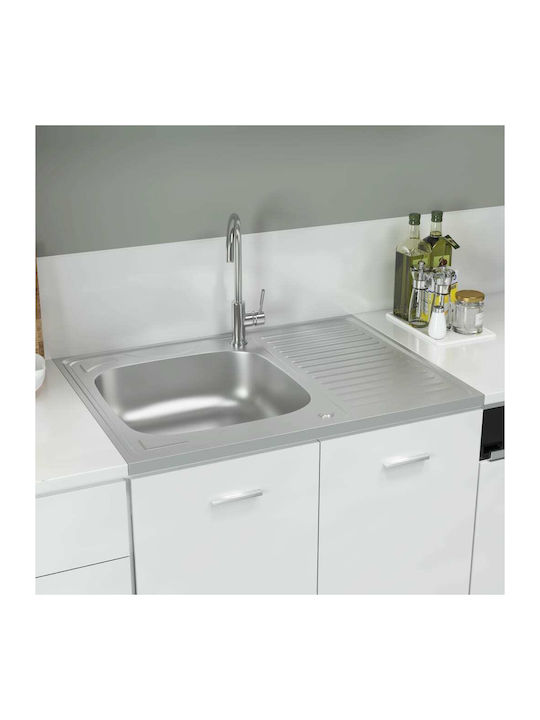 vidaXL Ένθετος Νεροχύτης Inox Μ80xΠ60cm Ασημί