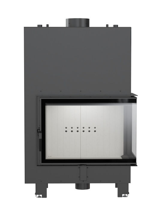 Kratki MBA PW 17 P BS W Ενεργειακό Τζάκι Ξύλου Καλοριφέρ 17kW Δεξιά Γωνία με Ανοιγόμενη Πόρτα Κλειστού Δοχείου Black