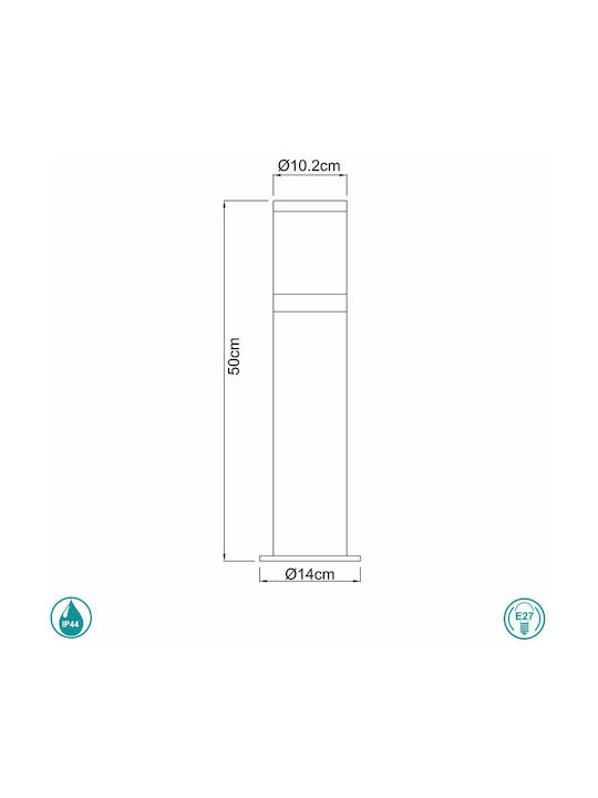 Globo Lighting Xeloo Lampă Post Mic Pentru Exterior 60W IP44 Pentru Bază De Bec E27 Argintie
