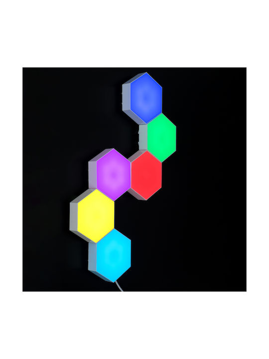 GloboStar Διακοσμητικό Φωτιστικό με Φωτισμό RGB Hexagon LED Πολύχρωμο