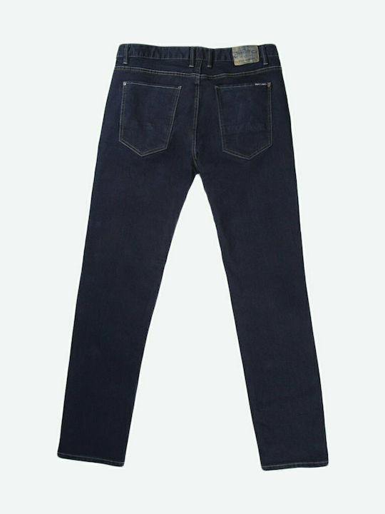 Men's Elastic Jeans Pants with Regular Straight Fit Blue