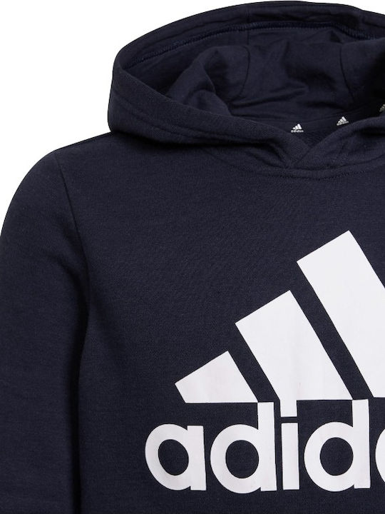 Adidas Παιδικό Φούτερ με Κουκούλα και Τσέπες Navy Μπλε Performance Essentials