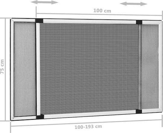 vidaXL Σίτα Παραθύρου Συρόμενη από Fiberglass Λευκή με Πλαίσιο 100x193cm