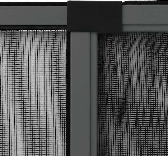vidaXL Mosquito Net Window Sliding Fiberglass Black with Frame 50x143cm