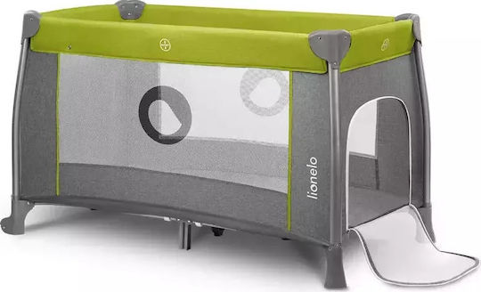 Lionelo Thomi Laufstall 2 Ebenen mit Wickeltisch & Matratze Green Lemon 125x68cm