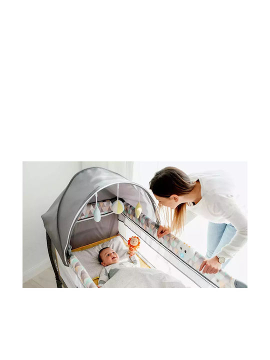Lionelo Sven Plus Playpen 2 Levels with Changing Table & Mattress Turquoise-Grey 127x65cm