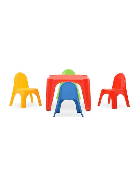 Kids Table and Chairs Set made of Plastic Multicolour